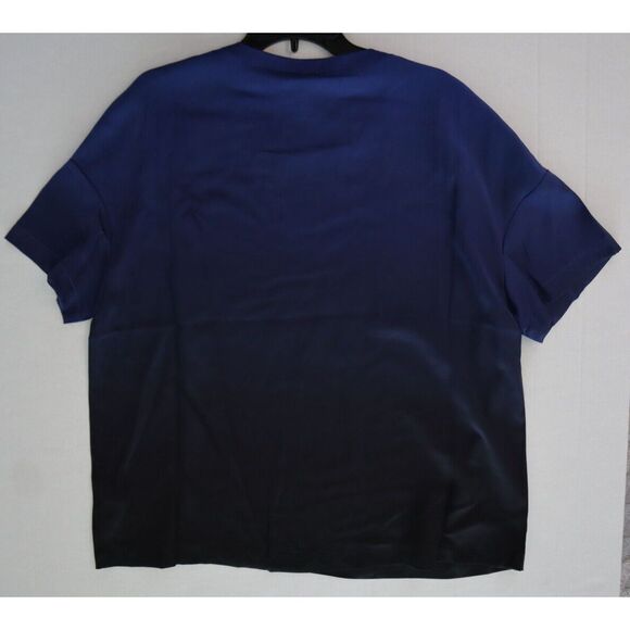 Badgley Mischka Women's Sz L Blue Ombré 100% Mulberry Silk Sleep/Lounge Set - Picture 3 of 16